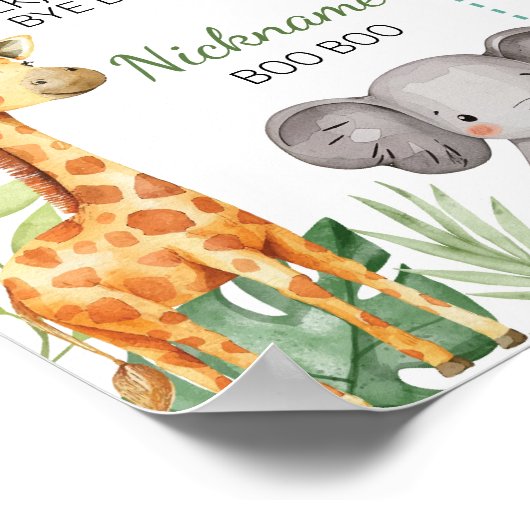 Poster Sauvage Un Safari 1er Anniversaire Jalon Signe (Coin)