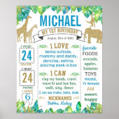 Poster Sauvage un signe de jalon d'anniversaire (Devant)