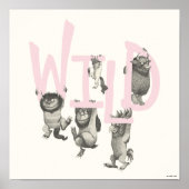 Poster SAUVAGE | Wild Things et Max - Rose (Devant)