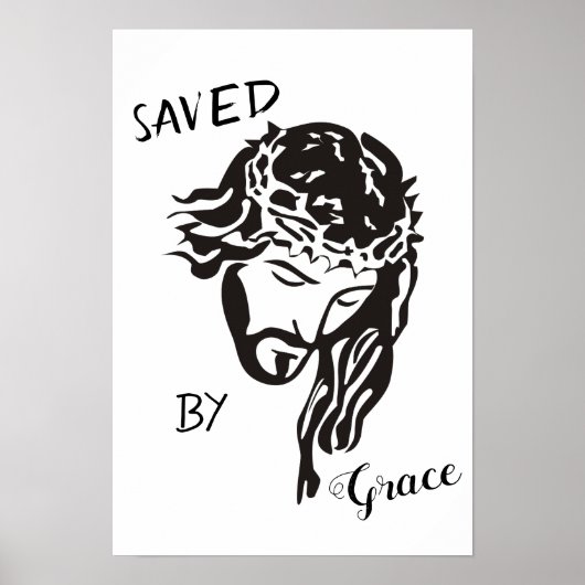 Poster Sauvé par la grâce de Dieu Jésus SVG (Devant)