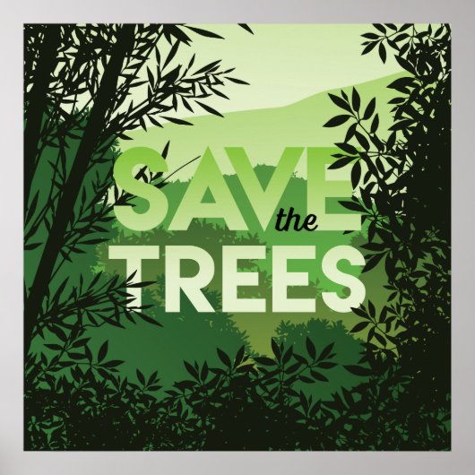 Poster SAUVEGARDER La Forêt des ARBRES Les nuances de ver (Devant)