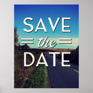 Poster Sauvegarder la route sinueuse de la date