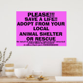 POSTER SAUVEGARDEZ UN ADOPT DE VIE ! (Cuisine)