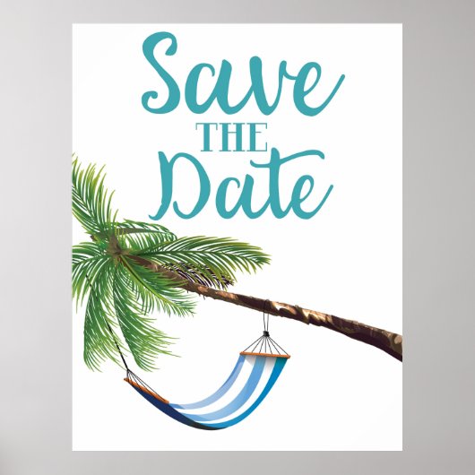 Poster Sauver la date Paradis Tropical (Devant)
