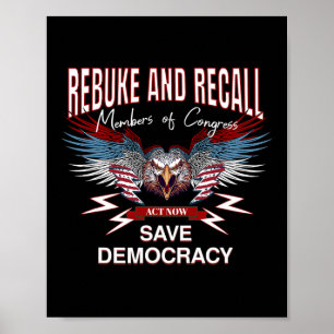 Poster Sauver la démocratie rappeler au congrès la protes