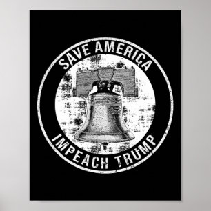 Poster Sauver l'Amérique Impeach Trump Cloche de la Liber