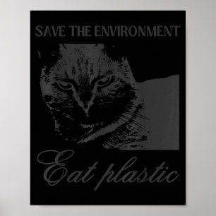 Poster Sauver l'environnement manger du plastique mème de
