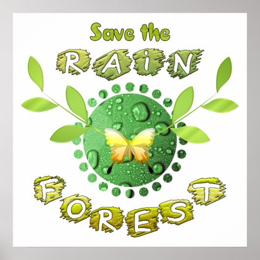 Poster Sauvez la forêt tropicale (Devant)