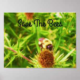 Poster Sauvez l'affiche d'abeilles