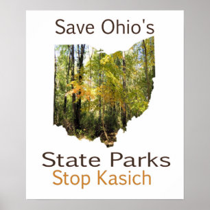 Poster Sauvez l'affiche de parcs d'état de l'Ohio