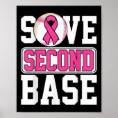 Poster Sauvez le 2e joueur de baseball de la base Cancer (Devant)