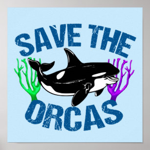 Poster Sauvez le bleu mignon des orques
