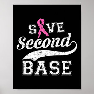 Poster Sauvez le deuxième octet rose Ruban cancer du sein