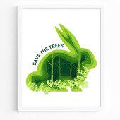 Poster Sauvez le lapin De l'environnement de la forêt d'a