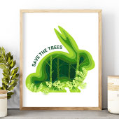 Poster Sauvez le lapin De l'environnement de la forêt d'a