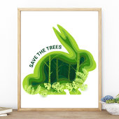 Poster Sauvez le lapin De l'environnement de la forêt d'a