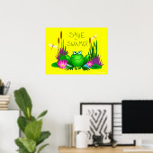 Poster Sauvez le marais Twitchy la grenouille Jaune (Bureau à domicile)