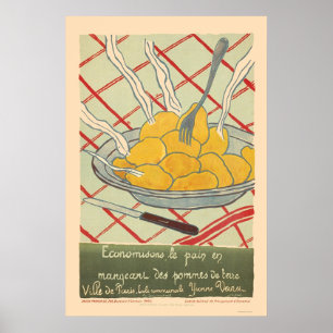 Poster Sauvez le pain en mangeant des pommes de terre -