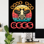 Poster Sauvez les abeilles (Bureau à domicile)