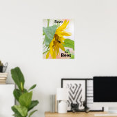 Poster Sauvez les abeilles (Bureau à domicile)