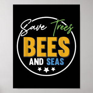 Poster Sauvez Les Abeilles Et Les Mers Protection De l'en