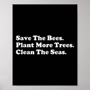 Poster Sauvez les abeilles - Plante Plus d'arbres Jour de