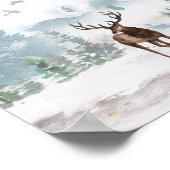 Poster Sauvez Les Arbres Aquarelle Forêt Cerf (Coin)