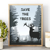 Poster Sauvez Les Arbres Forêts Animaux Environnement