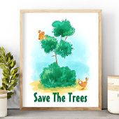 Poster Sauvez Les Arbres Jardins Oiseaux De l'environneme