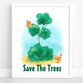 Poster Sauvez Les Arbres Jardins Oiseaux De l'environneme
