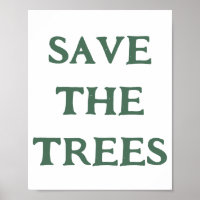 Sauvez Les Arbres Typographie Rustique Mur Art