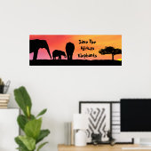 Poster Sauvez les éléphants africains (Bureau à domicile)