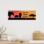 Poster Sauvez les éléphants africains (Cuisine)
