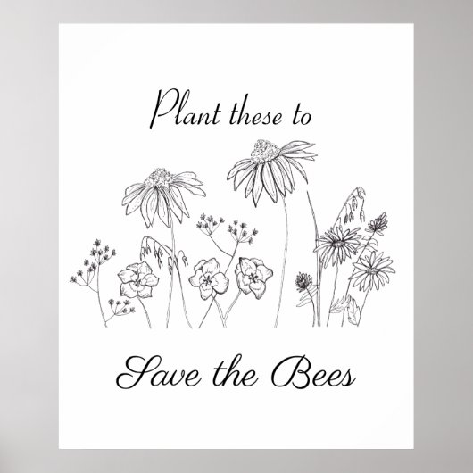 Poster Sauvez les fleurs sauvages des abeilles (Devant)
