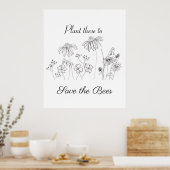 Poster Sauvez les fleurs sauvages des abeilles (Cuisine)