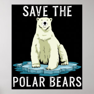 Poster Sauvez les ours polaires contre le changement clim