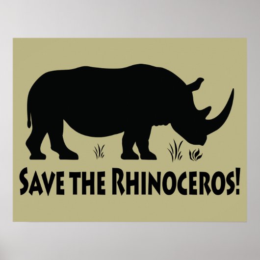 Poster Sauvez les rhinocéros (Devant)