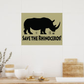Poster Sauvez les rhinocéros (Cuisine)