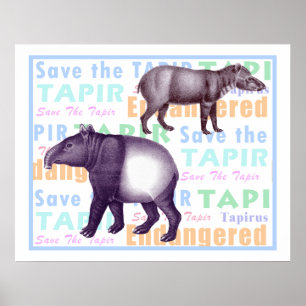 Poster Sauvez les tapirs américains et asiatiques