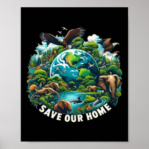 Poster Sauvez l'océan Sauvez notre Jour des terres d'orig