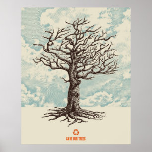 Poster Sauvez nos arbres