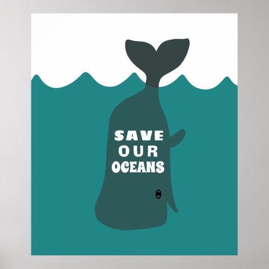 Poster Sauvez nos océans Baleine d'Art De l'environnement (Devant)
