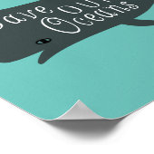 Poster Sauvez nos océans Baleine De l'environnement Bleu (Coin)