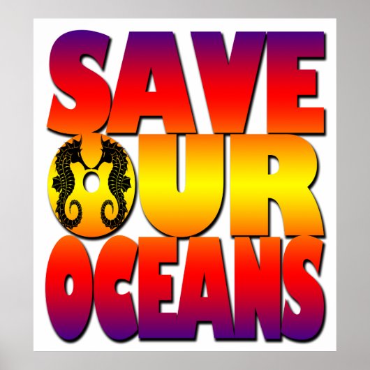 Poster Sauvez nos océans-Hippocampe (Devant)