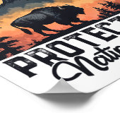 Poster Sauvez nos parcs nationaux Résister Service Bison (Coin)