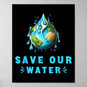 Poster Sauvez notre Jour des terres de l'eau Propre Conse