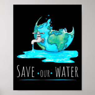 Poster Sauvez notre Jour des terres de l'eau Propre Conse