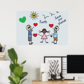 Poster Sauvez notre planète Terre Mauvaise Amour Message  (Bureau à domicile)