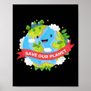 Poster Sauvez notre planète Terre Mère Protection De l'en