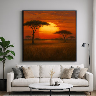 Poster Savannah africaine - Style d'illustration Pittores